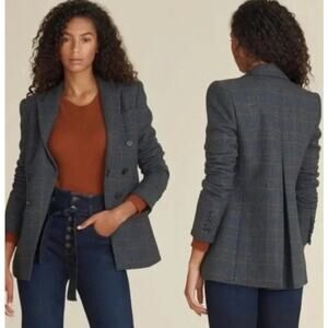 VERONICA BEARD Yareli Gray Wool Houndstooth Blazer Dickey Jacket Size 2